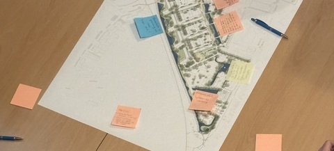 Kaart met post-its