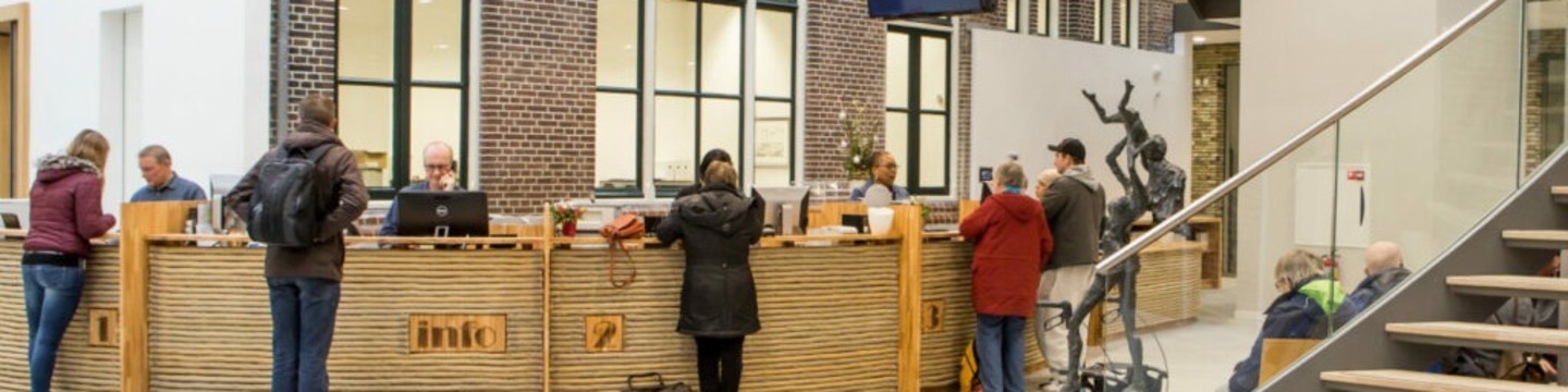 Decoratieve afbeelding van de publieksbalie
