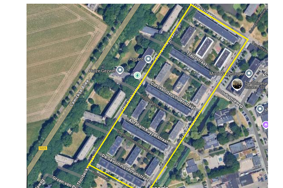 Buurt 1 met als begrenzing Troelstraweg, Thorbeckelaan, Schaepmanstraat en Kortestraat